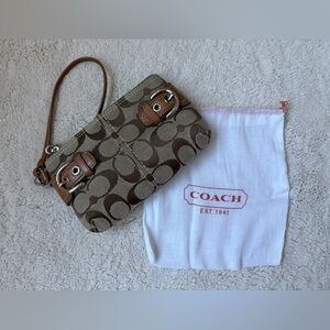 NWOT YTK Coach Tan and Brown Signature Collection Wristlet